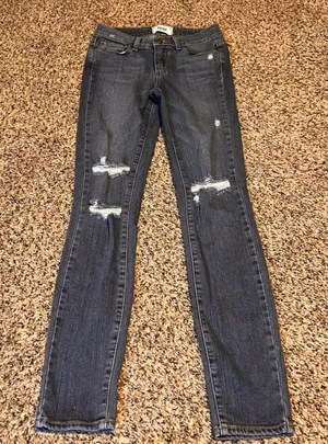 PAIGE Women's Blue Skinny Jeans Distressed Ripped‎ Pockets Size 23 thumbnail 1