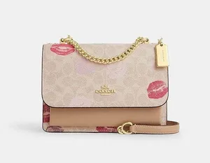 Coach Klare Crossbody Bag Signature Canvas & Leather With Lips Print CZ947 thumbnail 1