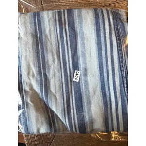 We The Free Free People Striped Blue White Wide Leg Belted Jeans 28 OB934536 thumbnail 6