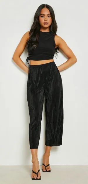 Petite Plisse Wide Leg Pants thumbnail 3