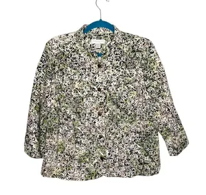 Linen Blend Trellis Print Lightweight Jacket thumbnail 2