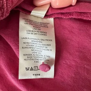 Anthropologie Pilcro Swiss Dot Peasant Blouse Long Sleeve Button‎ Front Pink XS thumbnail 6