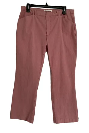 Old Navy Stretch Cropped Red & White Striped High-Waisted Pants Size 12 thumbnail 1