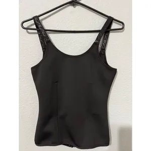 Womens Black Waist Trainer Vest Shapewear Zipper Hook Closure Large L Faja‎ thumbnail 3