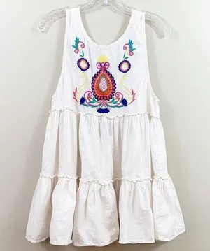 inLUV Floral Embroidered Cream/Pink Swing Tank thumbnail 1