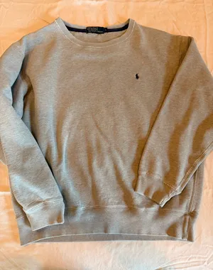 Vintage Polo Ralph Lauren Gray Crewneck Sweatshirt Pony Logo Men’s L Distressed thumbnail 1