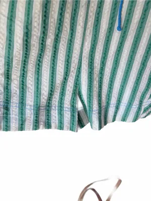 Free People Bop Around Green Cream Stripe Romper size medium thumbnail 7
