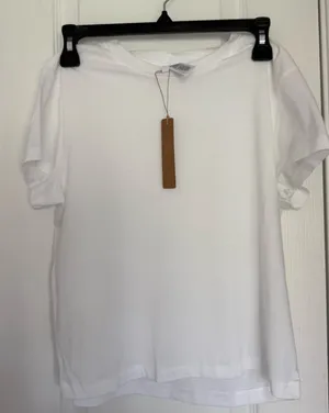 SKIMS White Cotton Jersey Crew Neck T-Shirt Tee Short Sleeve NWT Size Medium thumbnail 1