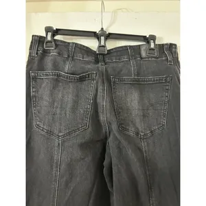 American Eagle Super High Rise Ultra Wide Leg Jeans Womens 4 Black Baggy Faded thumbnail 7