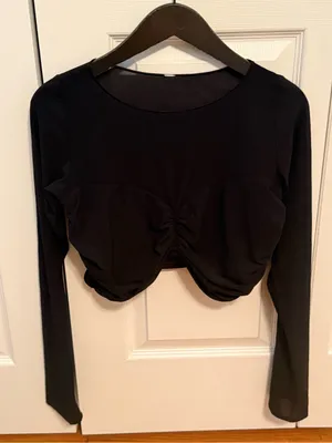 Alo Yoga Mesh Sheer Illusion Long Sleeve in Black thumbnail 2