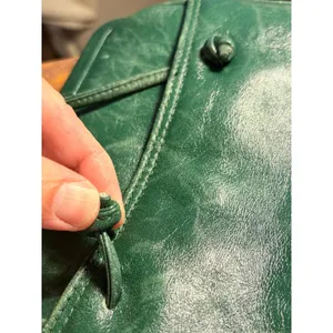 Vintage Ganson Emerald Green Leather Crossbody Bag Kiss Lock Frame Retro‎ 80s thumbnail 6