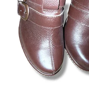Bjorndal Juliana Brown Leather Slip‎ On Buckle Heeled Mules Sz 6.5 thumbnail 5