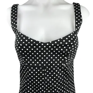 Zara Black Polka Dot Sleeveless Sweetheart Neck Playsuit Jumpsuit Romper XS thumbnail 5