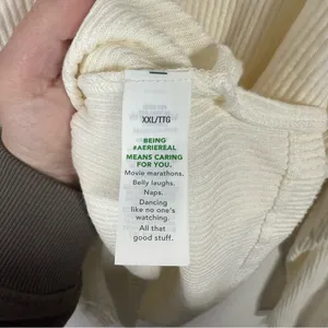 Aerie Women’s Cozy Ribbed Knit Henley in Ivory Size XXL thumbnail 6