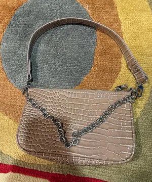 Urban Outfitters Rosie Chain Baguette Purse Taupe Shoulder Purse Bag Y2K Style thumbnail 1