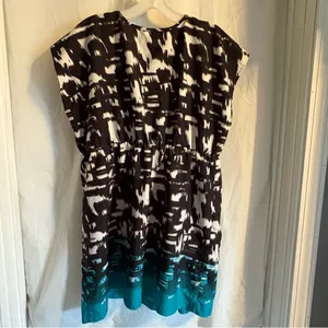 Motherhood Maternity Summer Short‎ Dress Size Large Quarter Zip Lightweight Teal thumbnail 2