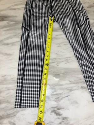 Black White Gingham Leggings Athletic Yoga Pants Small Checkered thumbnail 3