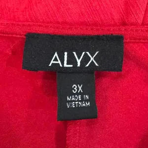 Alyx Red Lattice Ruched Sleeves Shark Bite Hem Top Plus Size 3X thumbnail 5