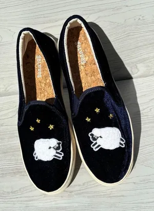 Soludos Velvet Sheep Sneaker in Midnight Blue US 8 thumbnail 1