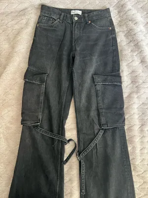 ZARA Cargo Jeans Black thumbnail 1
