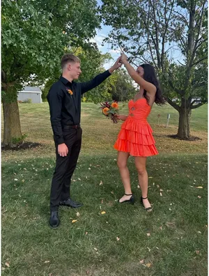 Orange Prom Sherri Hill Dress thumbnail 2