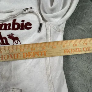 Abercrombie & Fitch Vintage Y2K Spellout Zip Up Hoodie Womens XS Sherpa Lined thumbnail 7