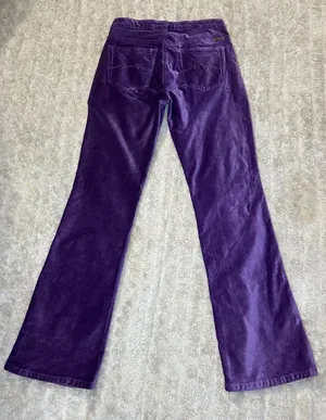 Vintage Parasuco Jeans Extreme Fit purple velvet flared bootcut pants Size 29 thumbnail 4
