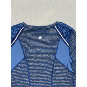 Lululemon Run Ice Queen Slope Stripe Limitless Blue long sleeve size 6 thumbnail 4