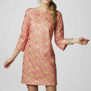 Lilly Pulitzer MANDY Tunic Dress Pink Green Metallic Lace Size‎ 2 thumbnail 1