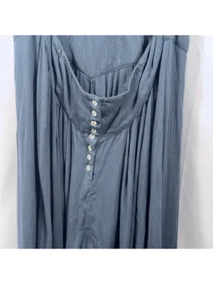 Free People Blue Sleeveless Open Back Jumpsuit Women’s Large thumbnail 10