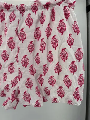 Roller Rabbit x Target side tie beach pull on White Fuchsia Floral Print shorts thumbnail 4