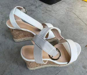 White Cork Wedges Size 8.5 thumbnail 1