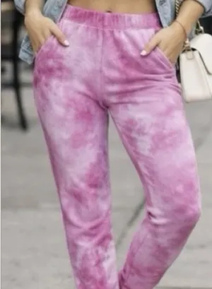 Wildfox Pink Tie-Dye 'Love Potion Knox' Jogger Sweatpants thumbnail 1