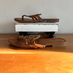 Circus NY Sam Edelman Women Cognac Brown Medallion‎ Thong Flat Sandals Size 7 thumbnail 3