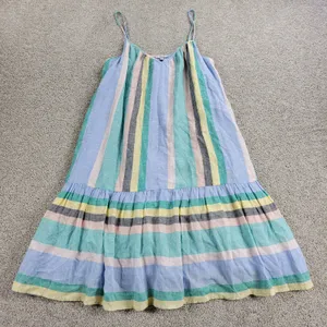 Rails Womens Ari Dress Small Blue Jamaica Stripe Spaghetti Strap V Neck Sundress thumbnail 2