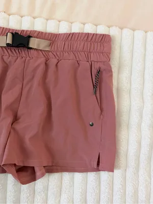 BearPaw Dusty Rose Athletic Elastic Waist Shorts with Belt thumbnail 3
