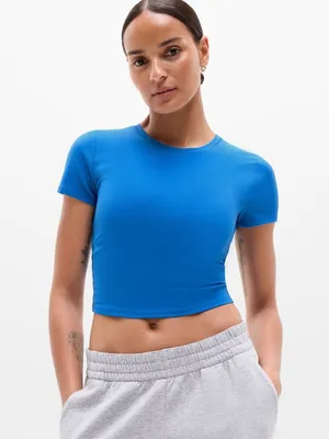 New Athleta M Transcend Open Back Tee Breaker Blue Medium Regular thumbnail 1