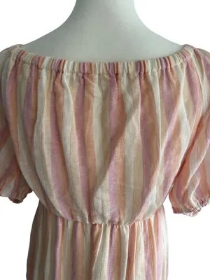 POOKIE & SEBASTIAN Striped Linen Blend Dress Size L thumbnail 8