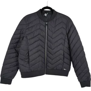 Sweaty Betty Women's Glacier Quilted Bomber Jacket Puffer‎ Coat Black Size Large thumbnail 3