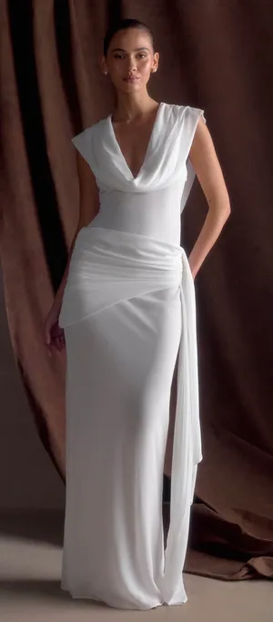 Meshki Giulia Chiffon Draped Maxi Dress thumbnail 1