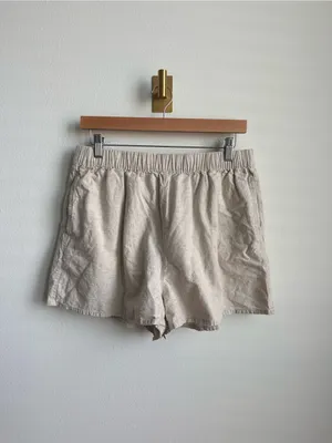 Rhythm Classic Beach Shorts Sand Linen Cotton Elastic Waist Size 10 thumbnail 2