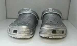 Crocs Classic Glitter II Clog Shoe 'Silver' Size Men's 4 /Women's 6 thumbnail 3