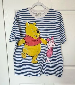 Vintage 90’s Disney POOH Winnie the Pooh Striped Shirt - LARGE thumbnail 1