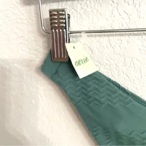 NWT Aerie Womens Swim Bikini Bottom Sage Green Cheeky Texrured Size Large thumbnail 6