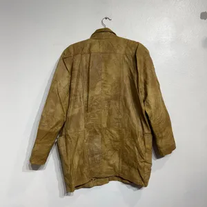 Tan Genuine Leather Vintage Jacket Sz M thumbnail 9