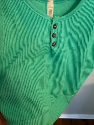 By Together  Seamless Square Neck Button Down Crop Tank thumbnail 8
