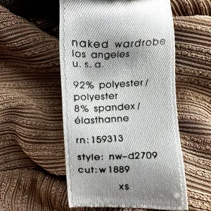 Naked Wardrobe Figure It All Out Dress Maxi Bodycon Long Sleeve Coco Tan XS thumbnail 4