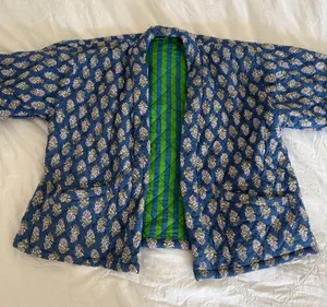 Reversible Quilted Jacket Blue thumbnail 1