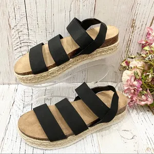 Madden Girl Black Espadrille Platform Sandals 8 thumbnail 1