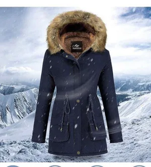 NEW FARVALUE Coat Hooded Puffer Thicken Parka Jacket XL Blue thumbnail 5